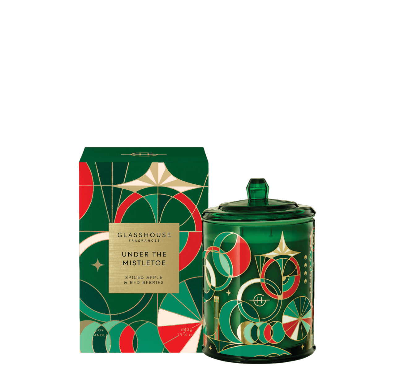 Glasshouse Fragrances UNDER THE MISTLETOE Soy Candle 380g