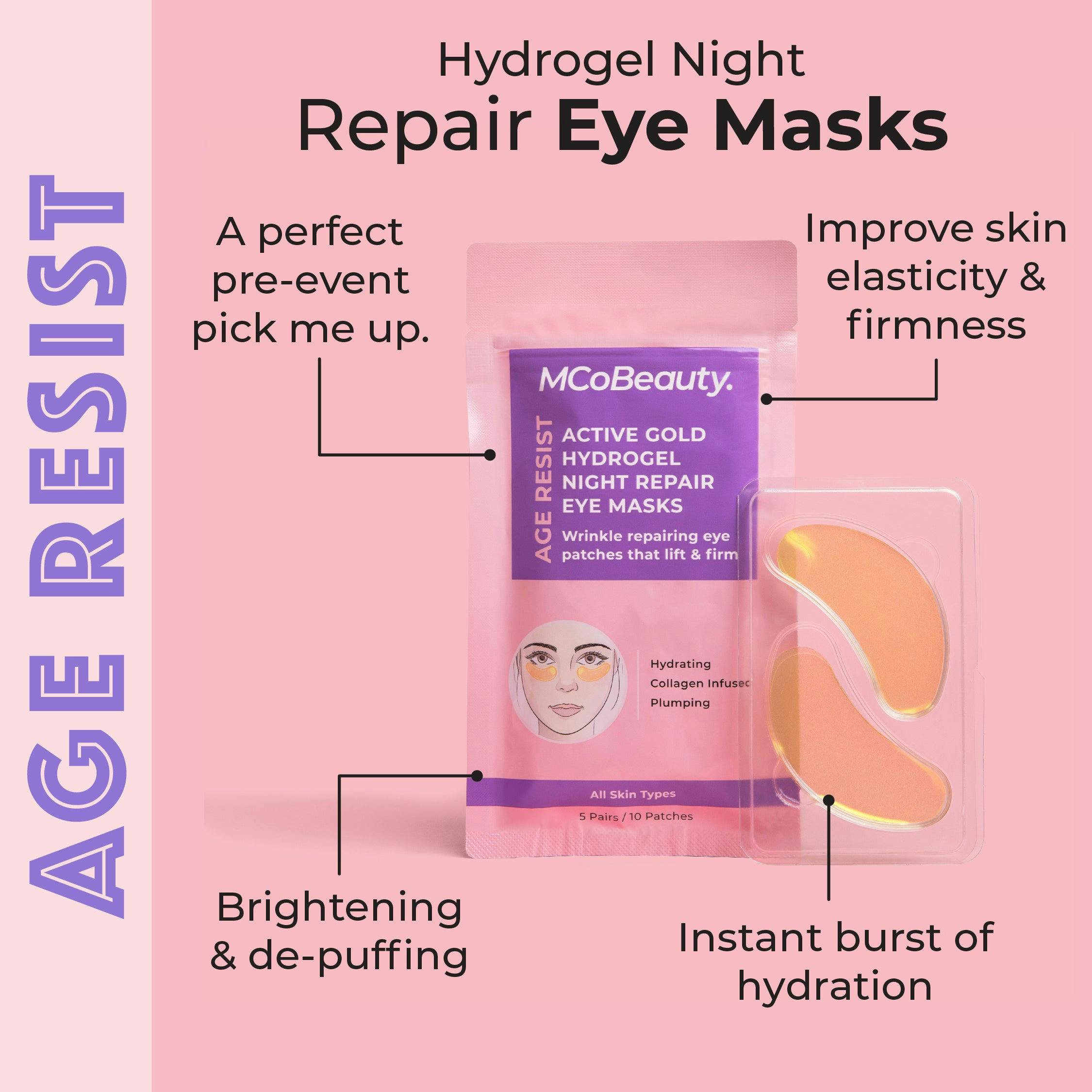 MCoBeauty Age Resist Active Gold Hydrogel Night Repair Eye Masks - 5 Pairs / 10 Patches