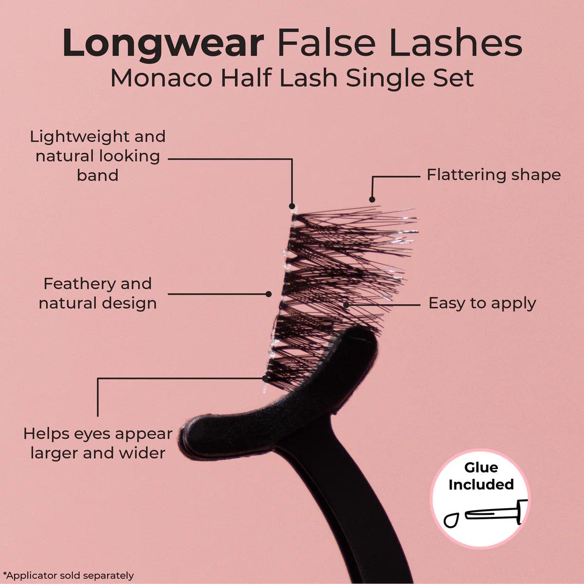 MCoBeauty LONGWEAR False Lashes Natural Monaco - Half Lash Single Set