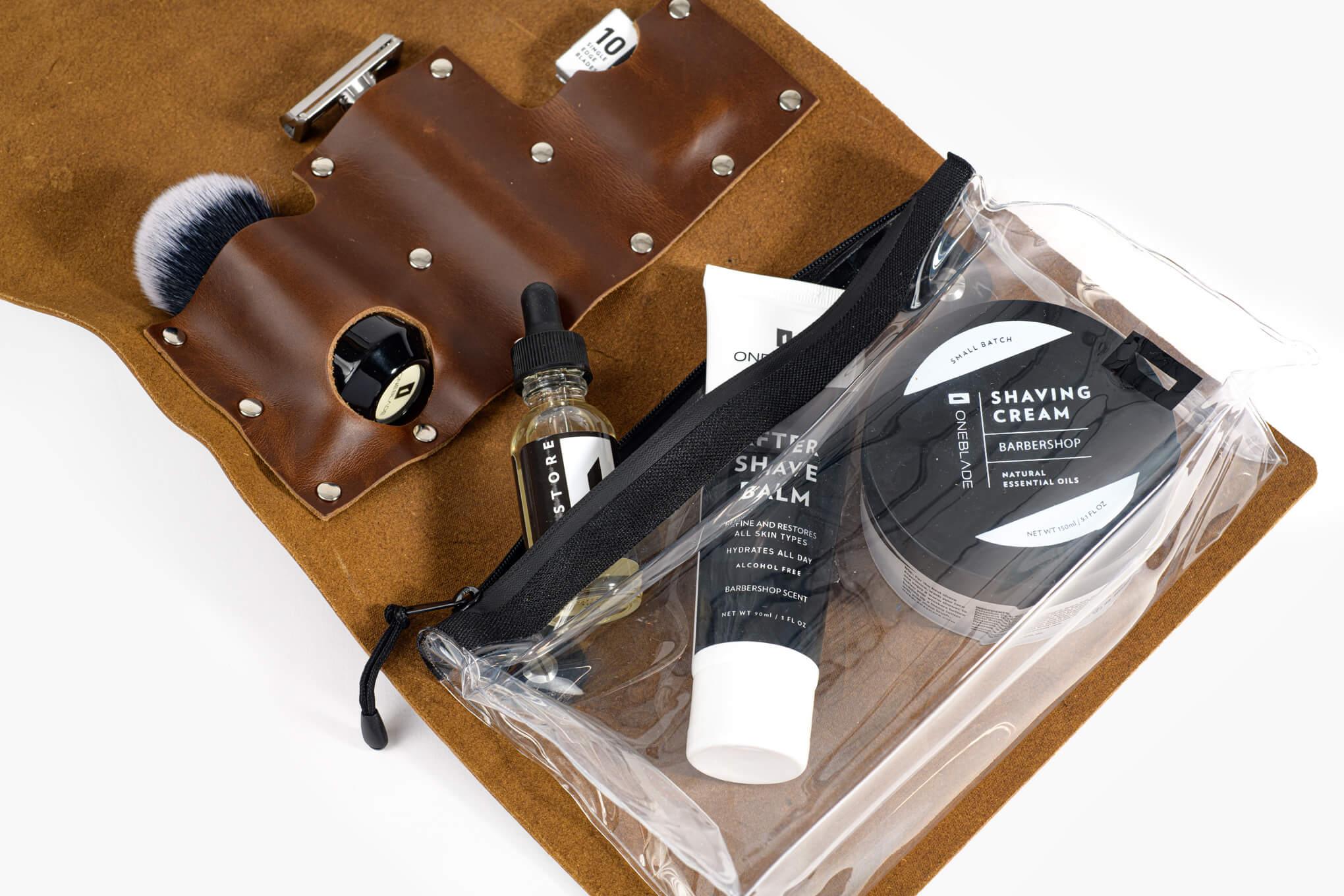 OneBlade Leather Dopp Kit - Brown