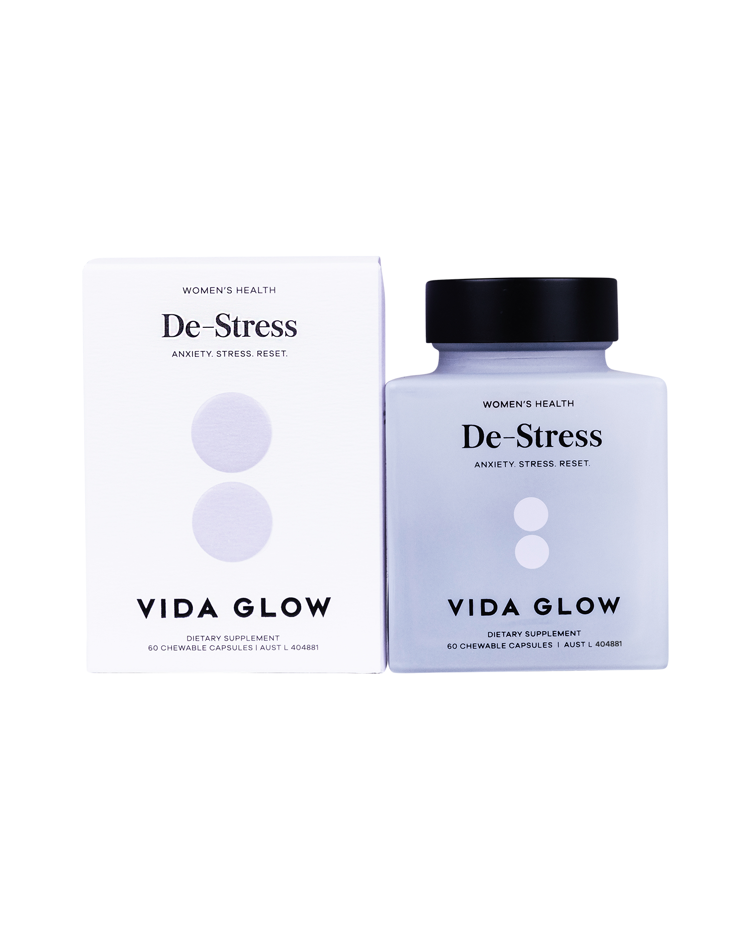 Vida Glow De-Stress Supplements - 60 Chewable Capsules