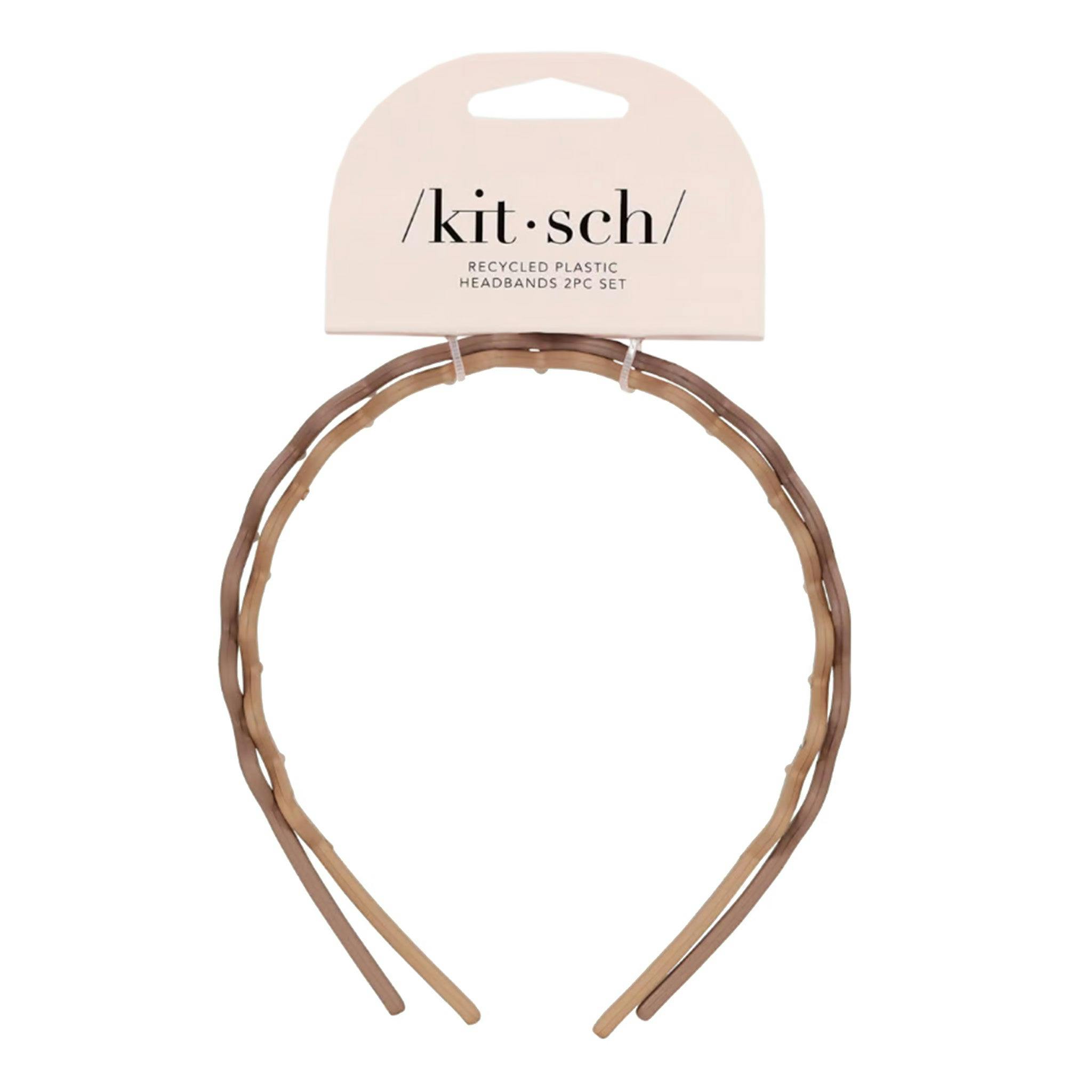 Kitsch Wide & & | OZ Hair Beauty - Camel Black Headbands 2pc