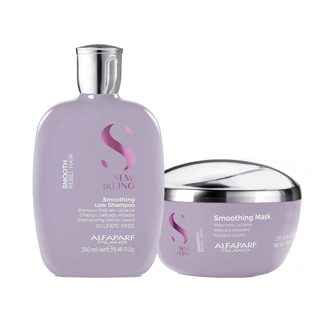 Alfaparf Milano Semi Di Lino Smooth Smoothing Duo Bundle