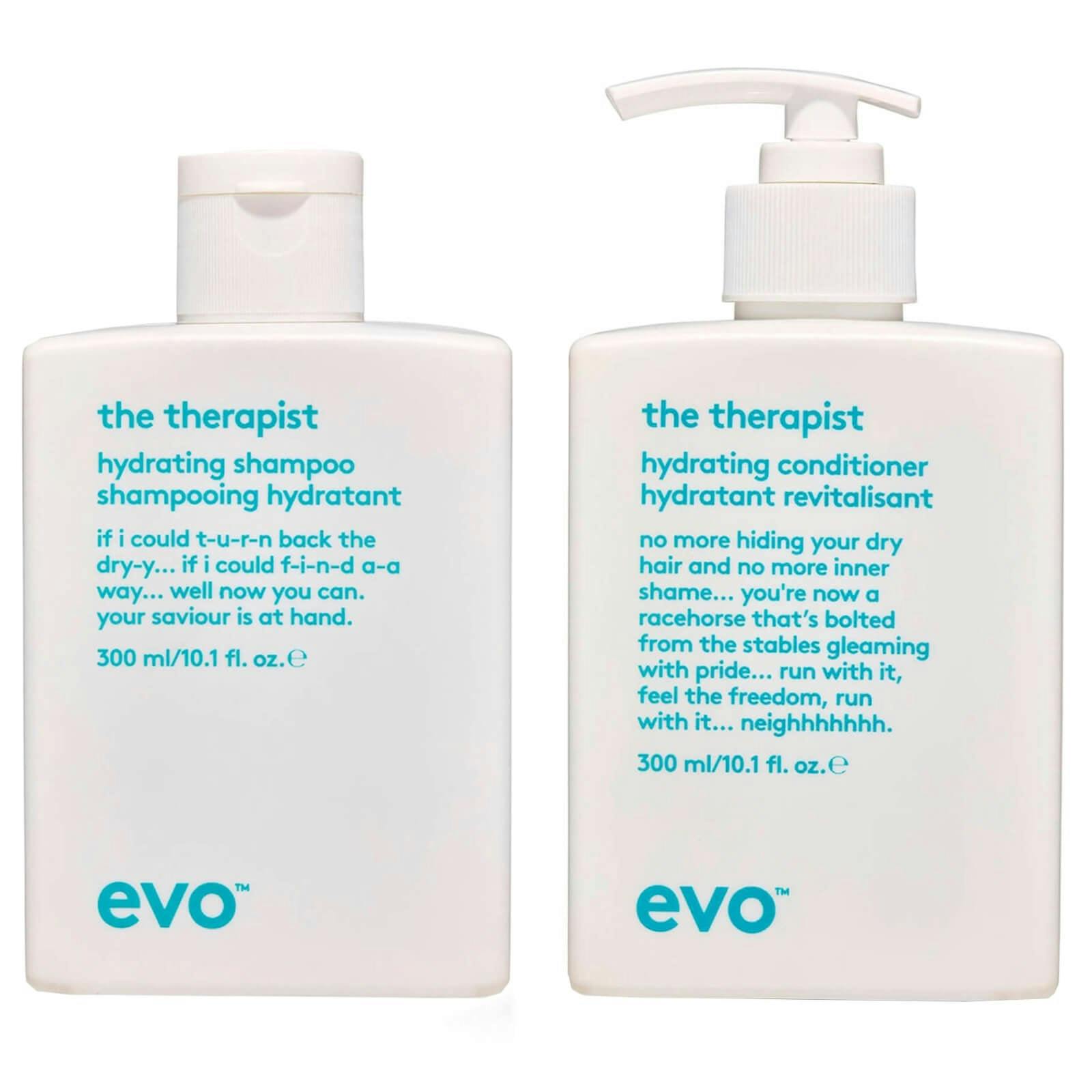 Evo The Therapist Hydrating Shampoo and Conditioner 300ml Bundle